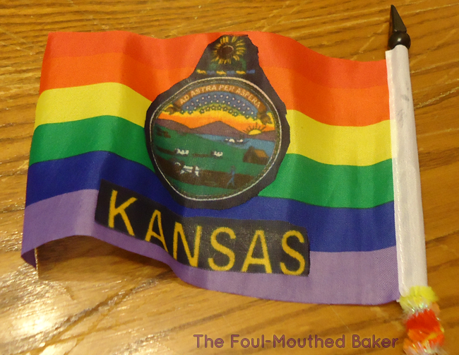 Make your own Kansas Pride flag! It's so easy a woman with the arts and crafts skills of a middle school girl can do it!