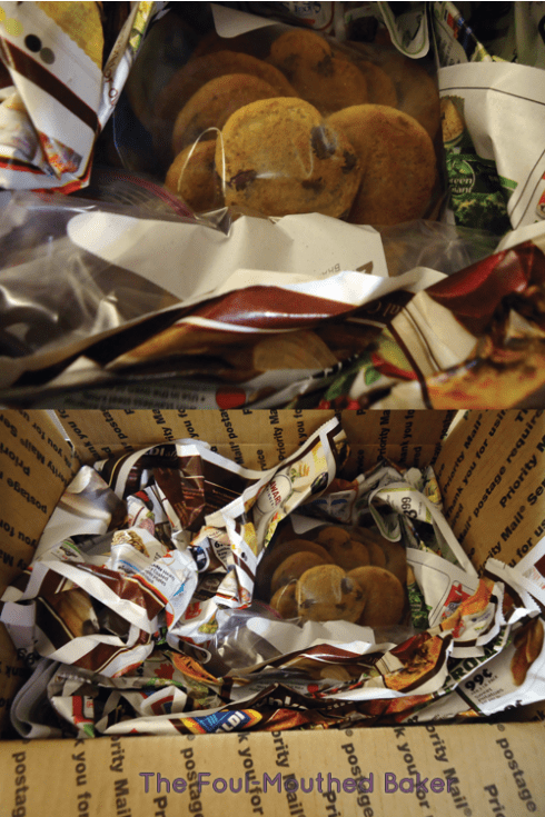 There are some shitty cookies located in the box of trash.