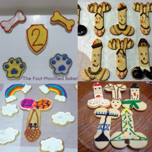 Here's some shit I've decorated. Yes, I even made cookies that weren't penis shaped for a 2 year old's Paw Patrol birthday party. I still don't know what the shit "Paw Patrol" is. 